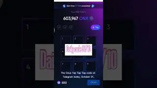 Onus Tap Tap Tap on Telegram - Daily code 31/10 is - Join now #airdrop #onus #tap2earn