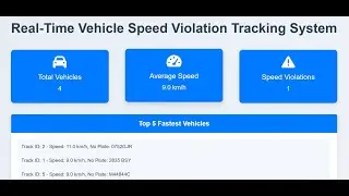 Real Time Vehicle Speed & Violation Tracking System With Yolo v11