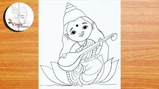 Saraswati Maa Drawing | Easy Drawing | Vasant Panchami 2026 Drawing