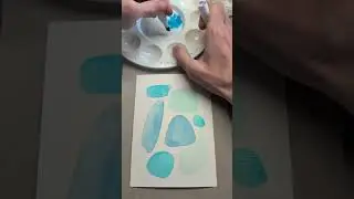 1 Minute Art Tutorial: Soothing Sea Glass Watercolor Painting Using Glazing #watercolor #technique