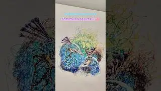 Turning random lines into something beautiful 😍💖 #peacock #pendrawing #penart #art #youtubeshort