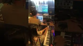 Sarah and Anton laying down glitch beats for &ldquo;All of the Water&rdquo;