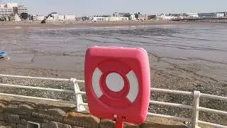 Weston-super-Mare low and high tide vignette from Knightstone causeway