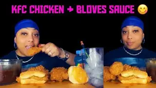 KFC CHICKEN & BLOVES SAUCE|EATING TIME|#THEREALLADYREDASMR😜