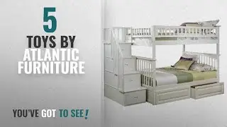 Top 10 Atlantic Furniture Toys [2018]: Columbia Staircase Bunk Bed with 2 Raised Panel Bed Drawers,
