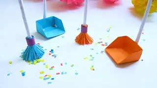 Easy Origami Broom and Dustpan tutorial