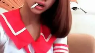 BEAUTIFUL ASIAN TEEN LIPS SMOKING/DANGLING