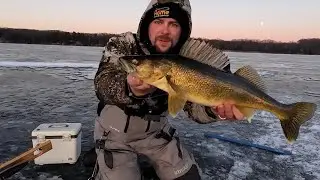 Evening Walleyes on Tip ups!