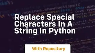 replace special characters in a string in python