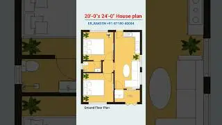 20x24 simple small house plan design #shorts #viral #floorplan #homeplan #homedesign #houseplan