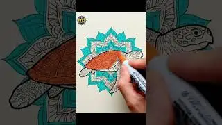 ASMR Coloring | Sea Turtle in a Mandala Coral Reef 🐢🪸✨ (No Talking)