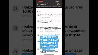 HRZN MONTHLY DIVIDEND STOCK BEATS EARNINGS