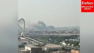 RAW VIDEO: Smoke Plumes Over Doha, Qatar, Following Reported Israeli Strikes On Hamas Leadership