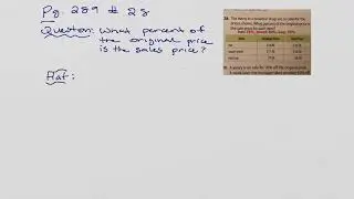 Pg 289 #28 percent word problem