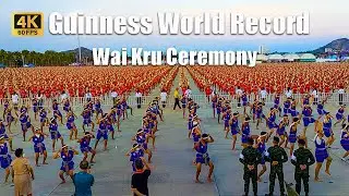 [4K🇹🇭] Hua Hin Thailand | 3660 Men set new Guinness World Record | Wai Kru Ceremony | 60fps