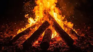 Real Bonfire Fire Sounds for Sleep 🔥 Burning Wood Crackling | 9&ndash;10 Hours Ambient Fire