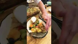 Easter eggs Benedict strata with smoked salmons and asparagus