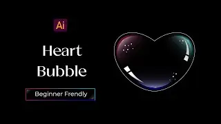 How I draw heart bubble in Adobe Illustrator with gradient tool.