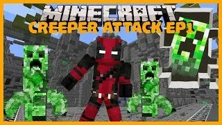 Minecraft - CREEPER ATTACK EP1 (FIGHT WAVES AND WAVES OF EVIL CREEPERS TO SAVE THE VILLAGERS!!)