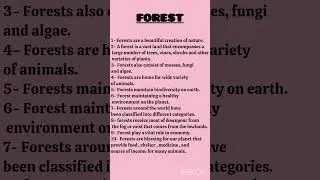10 lines on forest/short note on forest/short essay on forest/10 lines essay on forest/points forest