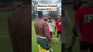 Blue Face and Michael Behling at the IFL Coin Toss🔥🔥🏈🏈 #influencerfootballleague #thaddboii