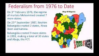 The Structure and Features of Nigerian Federalism: SS 3 Government