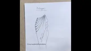 Fashion sketch tutorial by ZEYNEP DENIZ-drawing drapes
