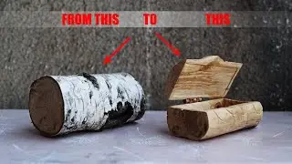 CASKET FROM BIRCH LOG. how to make a wooden box. from trash to treasure.
