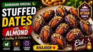 Stuffed Dates with Almond Recipe|Ramadan Recipe| Healthy Recipe| Iftaar Recipe |Eid Special| Khajoor