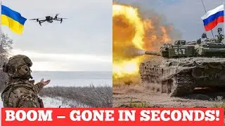Ukrainian Drone Obliterates Russian Tank in Precision Strike!