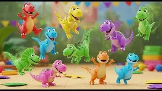 Eight Little Toy Dinosaurs Stomp Stomp Stomp | Dinosaur Song & Counting for Kids