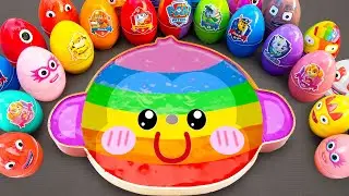 Satisfying ASMR | Making Rainbow Monkey Bathtub by Mixing SLIME in Horse Shapes CLAY Coloring