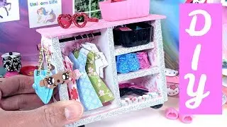 DIY Miniature Wardrobe Closet, Clothing, & Accessories  - Collab with Red Ted Art