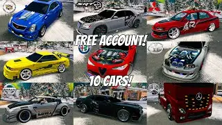 Free Account Car Parking Multiplayer || 10 Cars Unlocked And Many More!