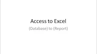 How to extract data from access database into excel worksheet?