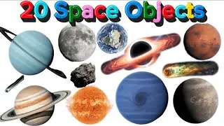 20 Space Objects in English | Learn Planets, Stars & Galaxy | Space for Kids | shoumiktots