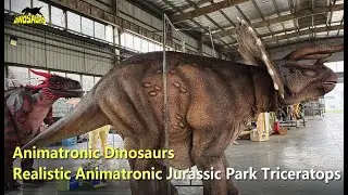 Realistic Animatronic Triceratops for Theme Parks