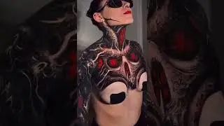 Color realistic horror style neck throat chest tattoo artist Massacrov #besttattoos #tattooideas