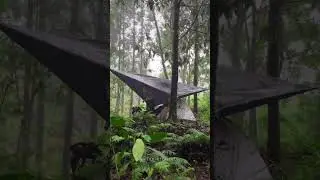 CAMPING IN RAINSTORM AND STRONG WIND #shorts