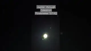 Jupiter through Powerseeker 127eq...sorry for the wobbly phone...#celestron #telescope #jupiter