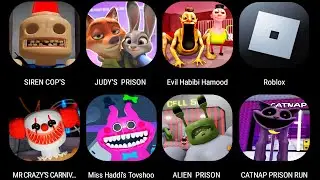 SIREN COP'S PRISON,JUDY'S PRISON,EVIL HABIBI HAMOOD PRISON,MR CRAZY'S CARNIVAL,Miss Happi's Toyshop