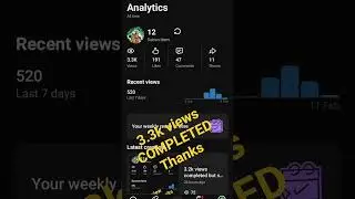 3.3k views COMPLETED Thanks 👍#support