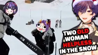 Numi and Giri are HELPLESS GRANDMA'S in the Snow