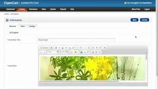 Editing a Static Page in OpenCart Administration Panel
