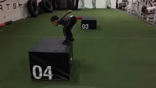 5yr. Old CJ Downing Jumps On 24 inch Plyo Box