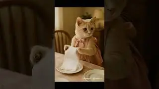 A Cute Day in the Life of a Solo-Dining Cat