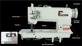 FC-872: Double needle flat bed needle feed fix bar lockstitch sewing machines (large hook)