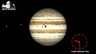 Animation of Jupiter Triple Moon Shadow Transit, January 23, 2015