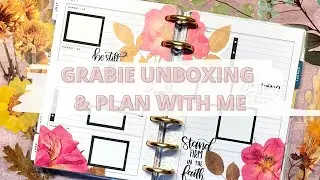 UNBOXING & PLAN WITH ME - MINI HORIZONTAL HAPPY PLANNER - GRABIE HAUL!! DRIED FLOWERS FLORAL SPREAD