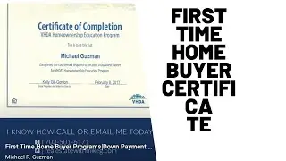 First time home buyer certificate